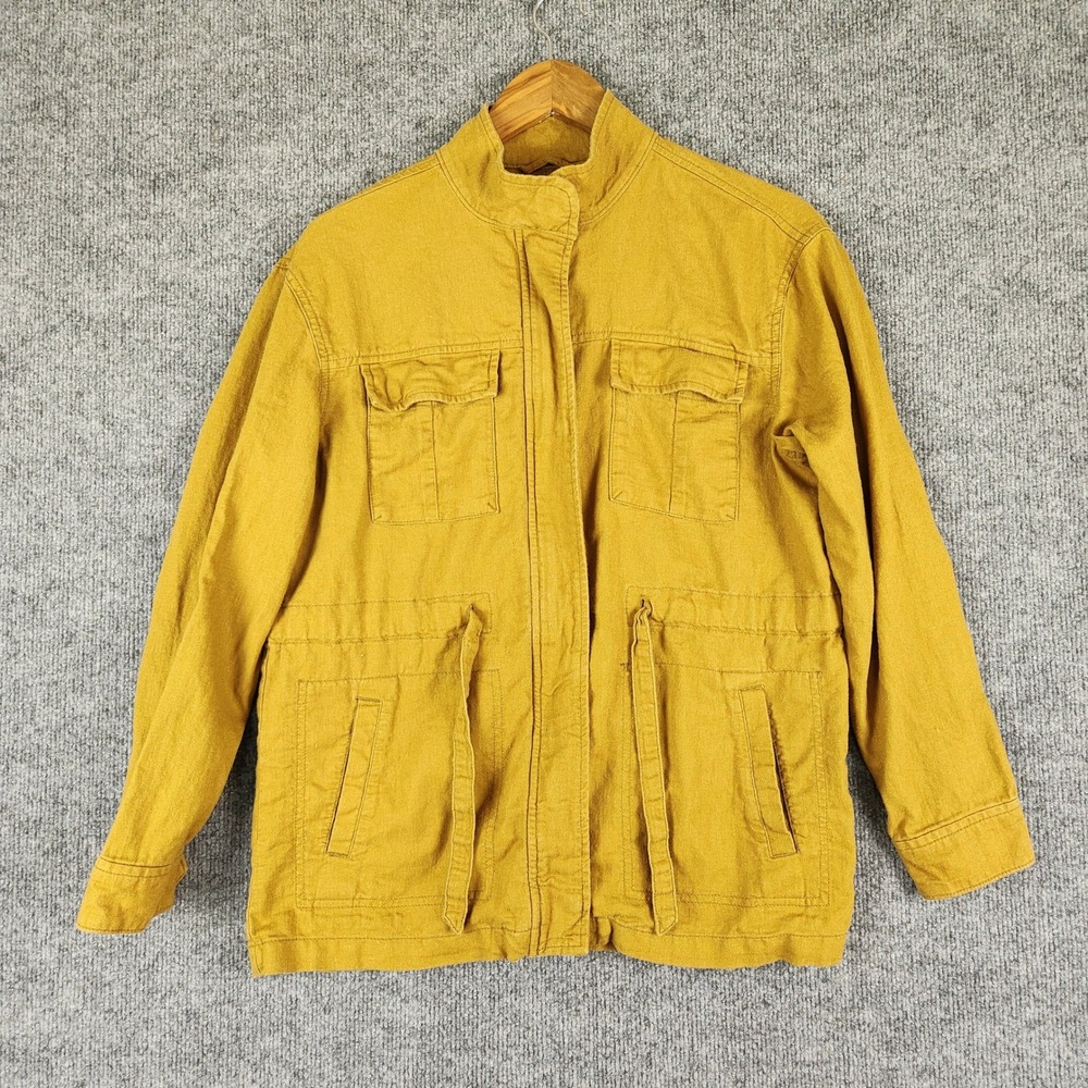Old Navy Jacket Womens Mustard Brown Utility Field XS Full Zip Drawstring Waist - Picture 1 of 11